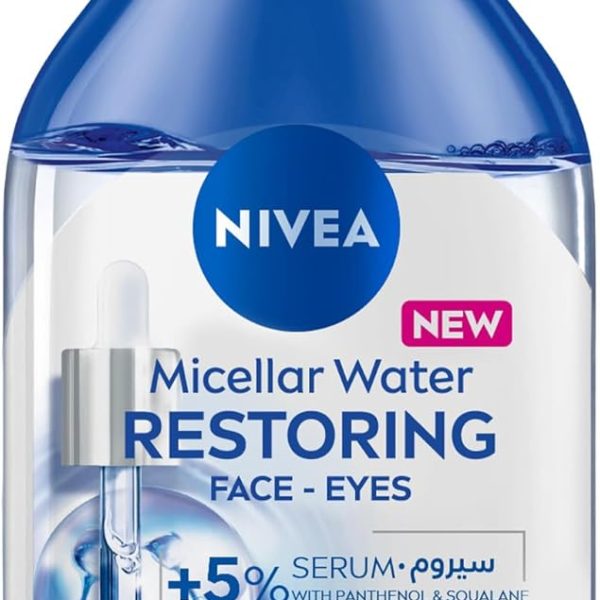 NIVEA Micellar Water Restoring Face and Eyes, Cleanses & Removes Make Up, For Tired & Sensitive skin, 400ml