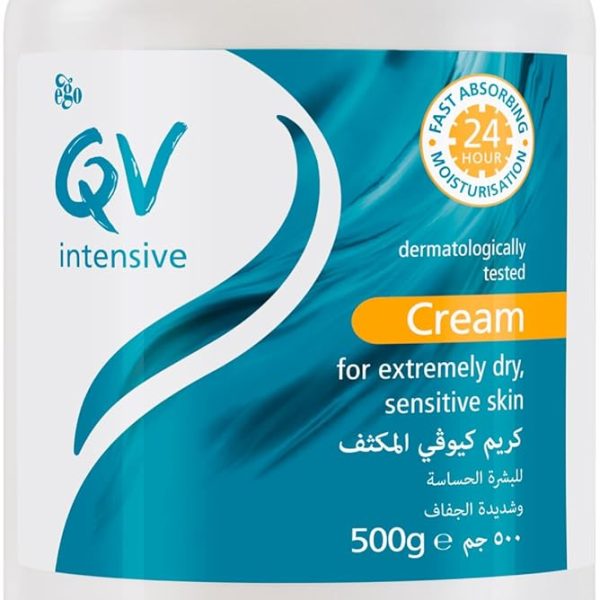 QV Intensive Cream 500g – Ultra-Moisturizing Hydrating Cream for Dry & Sensitive Skin | Long-Lasting Relief | Suitable for Face & Body | Dermatologist Recommended