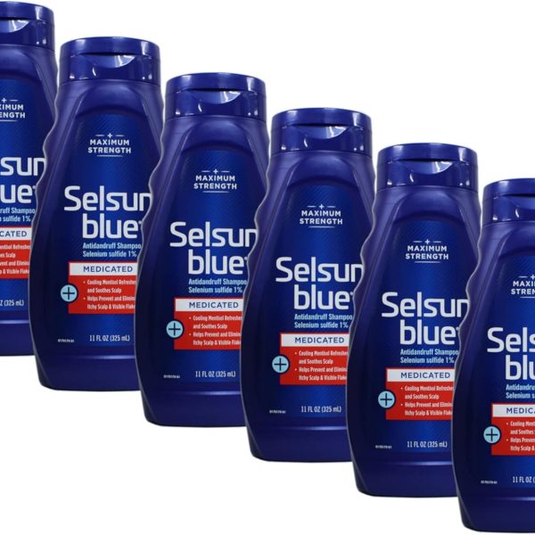 Selsun Blue Dandruff Shampoo 11 oz. Medicated (Pack of 6)