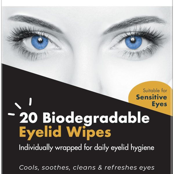 The Eye Doctor Eyelid Wipes - 20x Individually Wrapped Eyelid Cleansing Wipes - Suitable for use with Sensitive Eyes, Dry Eyes, Blepharitis & MGD - Detergent and Preservative Free