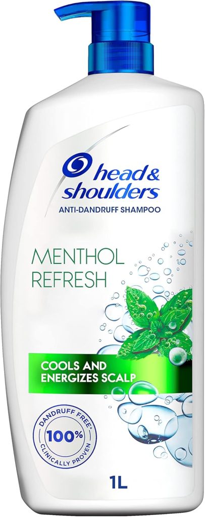 Head & Shoulders Menthol Refresh Anti-Dandruff Shampoo for a Cool and Energized Scalp, 1L - Packaging May Vary