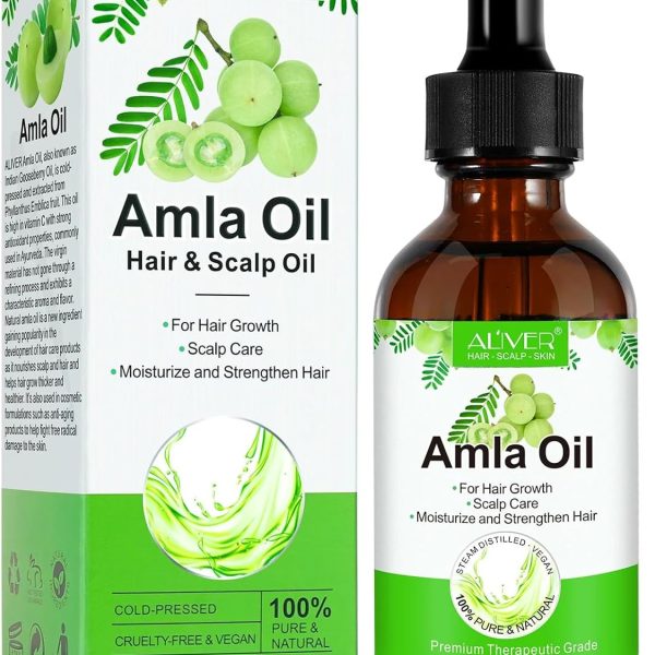 NIKITA.VIVI - Amla Oil 60ml | 100% Pure Natural Organic Amla Hair & Scalp Oil | Cold Pressed Amla Oil for Hair Growth | Moisturize Healthy and Strengthen Hair | Nourishes Scalp Hair Treatment Oils