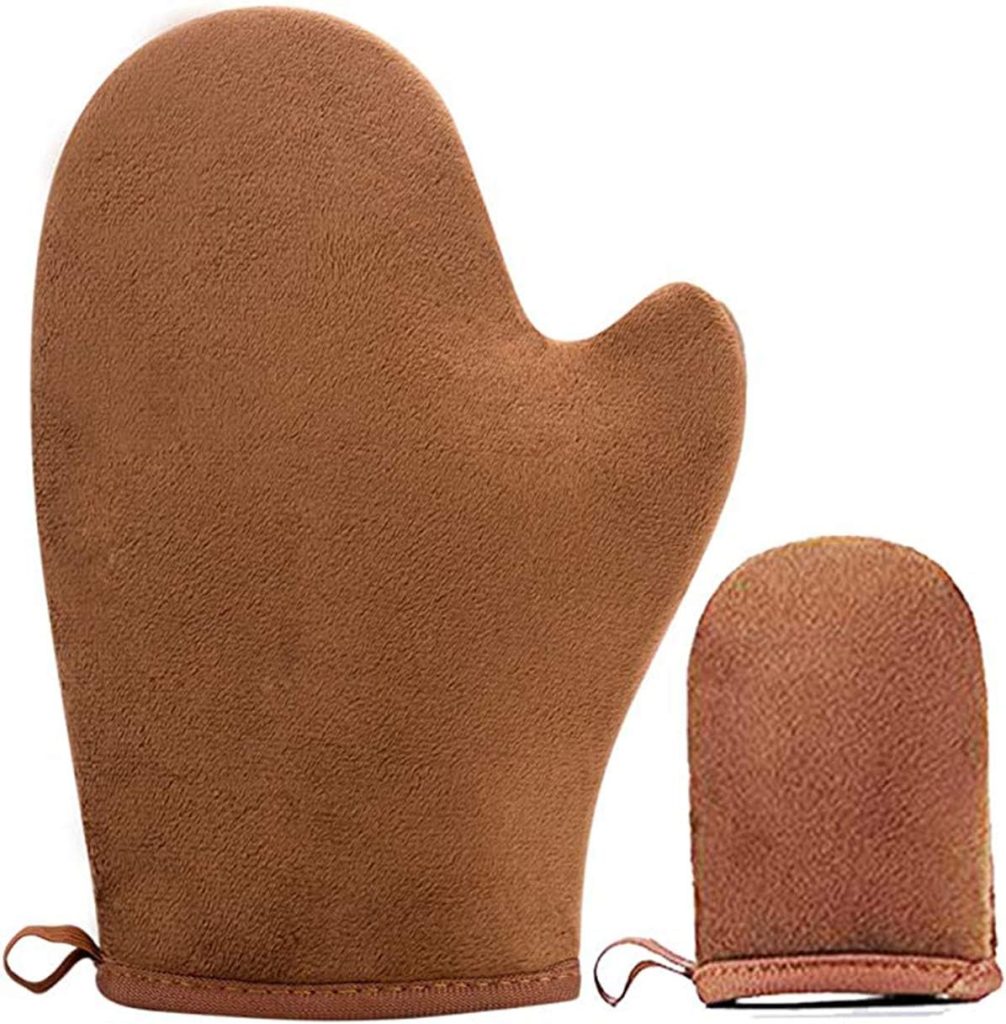 2 Pack Self Applicator, Self Tanner Mits Self Tan Face Mit Tan Physics True Color Sunless Tanner Spray Tan Mitt Applicator Sunless Tanning Mitt Self Tanner Application Gloves Velvet Tanning Mitt