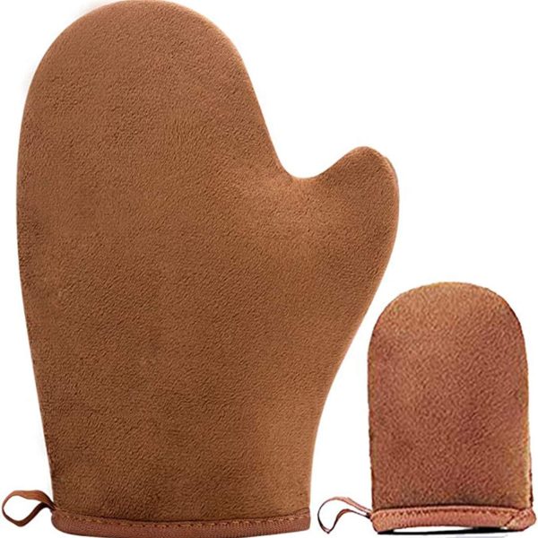 2 Pack Self Applicator, Self Tanner Mits Self Tan Face Mit Tan Physics True Color Sunless Tanner Spray Tan Mitt Applicator Sunless Tanning Mitt Self Tanner Application Gloves Velvet Tanning Mitt