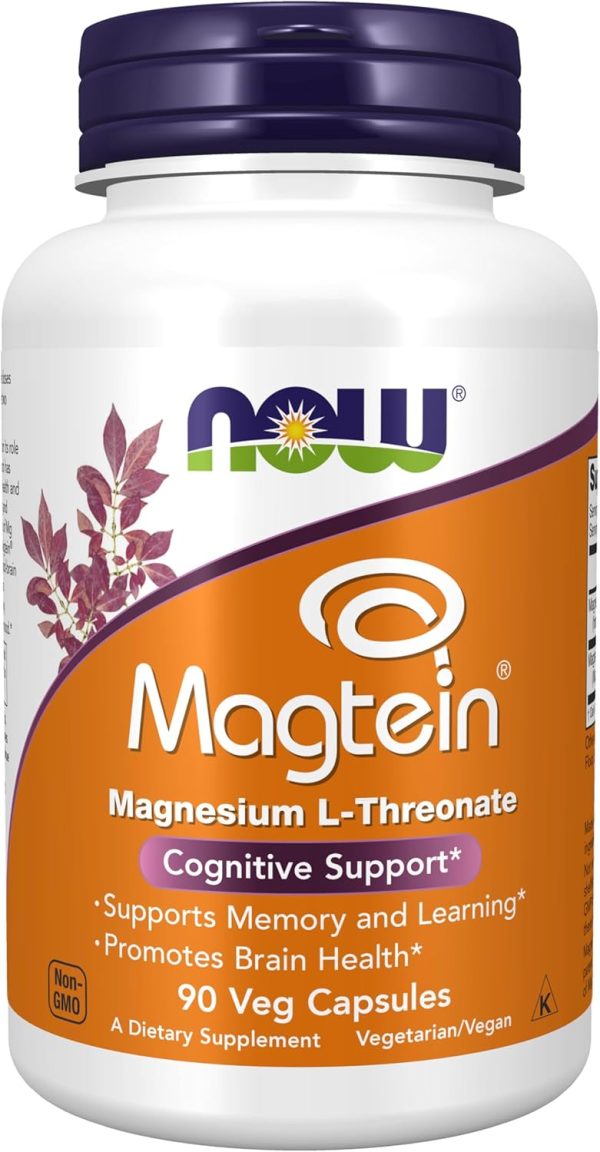 Now Foods Magtein Veg Capsules, 90 Count (Pack of 1)