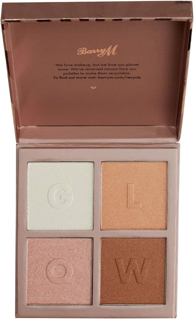 Barry M Cosmetics Glow Beam Illuminating Highlighter Palette, Shimmer, Infused With Shea Butter