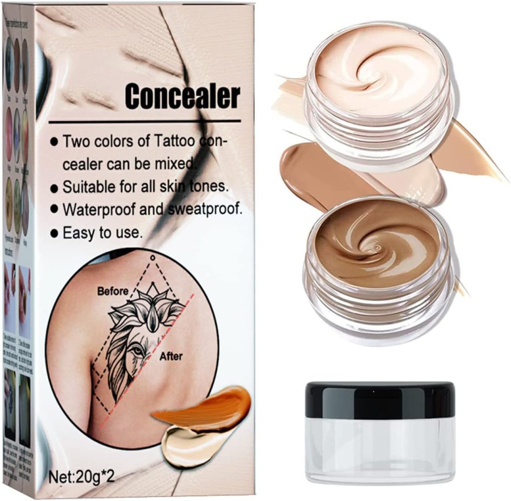 MAKINGTEC Concealer, Professional Scar Concealer Use on Body, Cover up Makeup Waterproof, Skin Concealer for Legs, Dark Spots, Scars, 2 Colors/Set