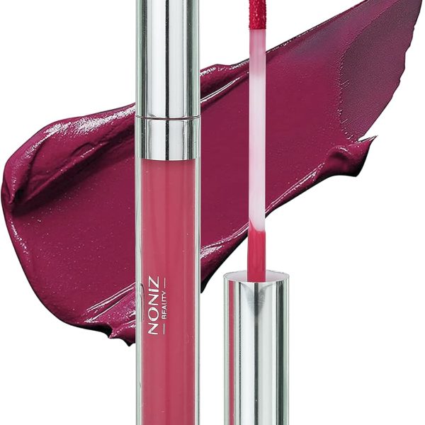 NONIZ Liquid Non-Sticky Lip Gloss - Extra Shiny and Waterproof - Lipgloss High Pigmented - Non-Drying with Vitamin E and Cruelty-Free - (Be Bold)