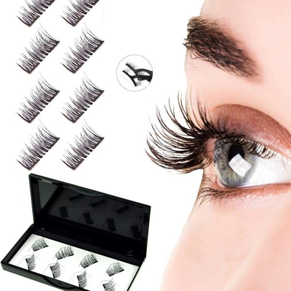 MAKINGTEC No Glue Magnetic Eyelashes,synthetic False Eyelashes with Magnets Under and over Your Upper Lashes, No Glue Needed, Lightweight, Reusable, Contact Lens Friendly, Cruelty Free