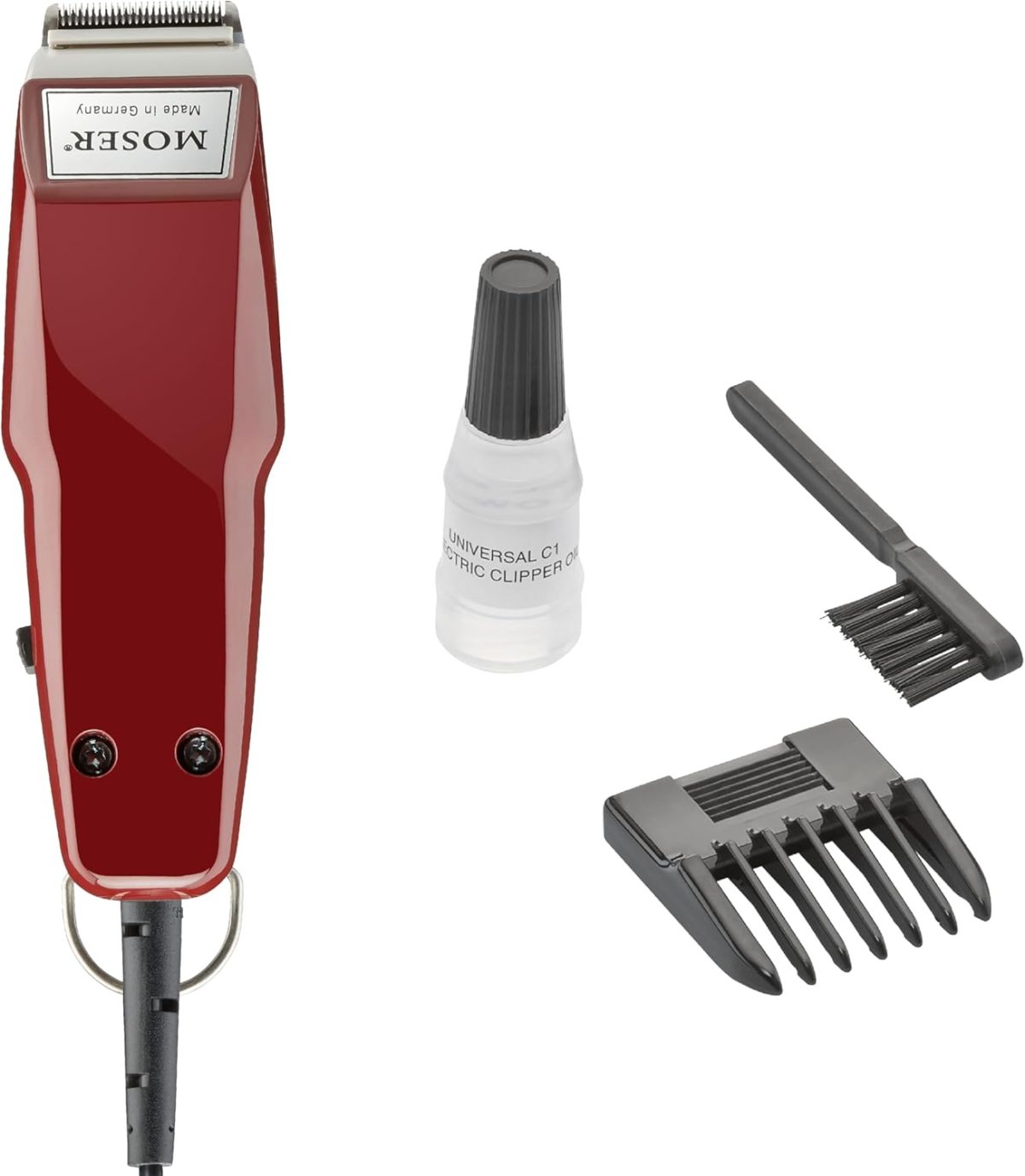 Moser 1400 Mini Professional Corded Trimmer for Men (Made in Germany) | Precision Star Blade | Compact and Lightweight | Includes 3mm - 6 mm Adjustable Attachment Comb (1411-0150)