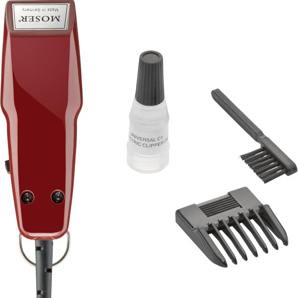 Moser 1400 Mini Professional Corded Trimmer for Men (Made in Germany) | Precision Star Blade | Compact and Lightweight | Includes 3mm - 6 mm Adjustable Attachment Comb (1411-0150)