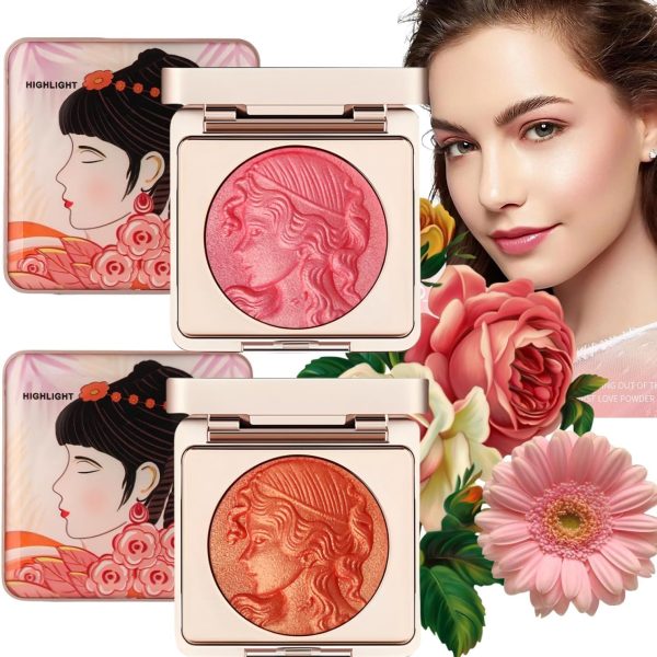 NALACAL 2-Piece Embossed Smooth Powder Blush Palette – Vibrant Orange and Pink Blushers for Flawless Cheeks, Featuring Matte Finish and Rich Pigmentation for Stunning Makeup Looks