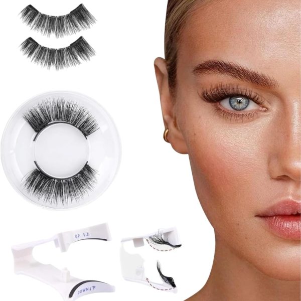 Fejytor Magnetic Eyelashes - without Eyeliner & No Glue, 2024 NEW Dual Magnetic Eyelashes with Applicator Magnetic Lashes Kit Easy to Wear and Remove (Natural L02)