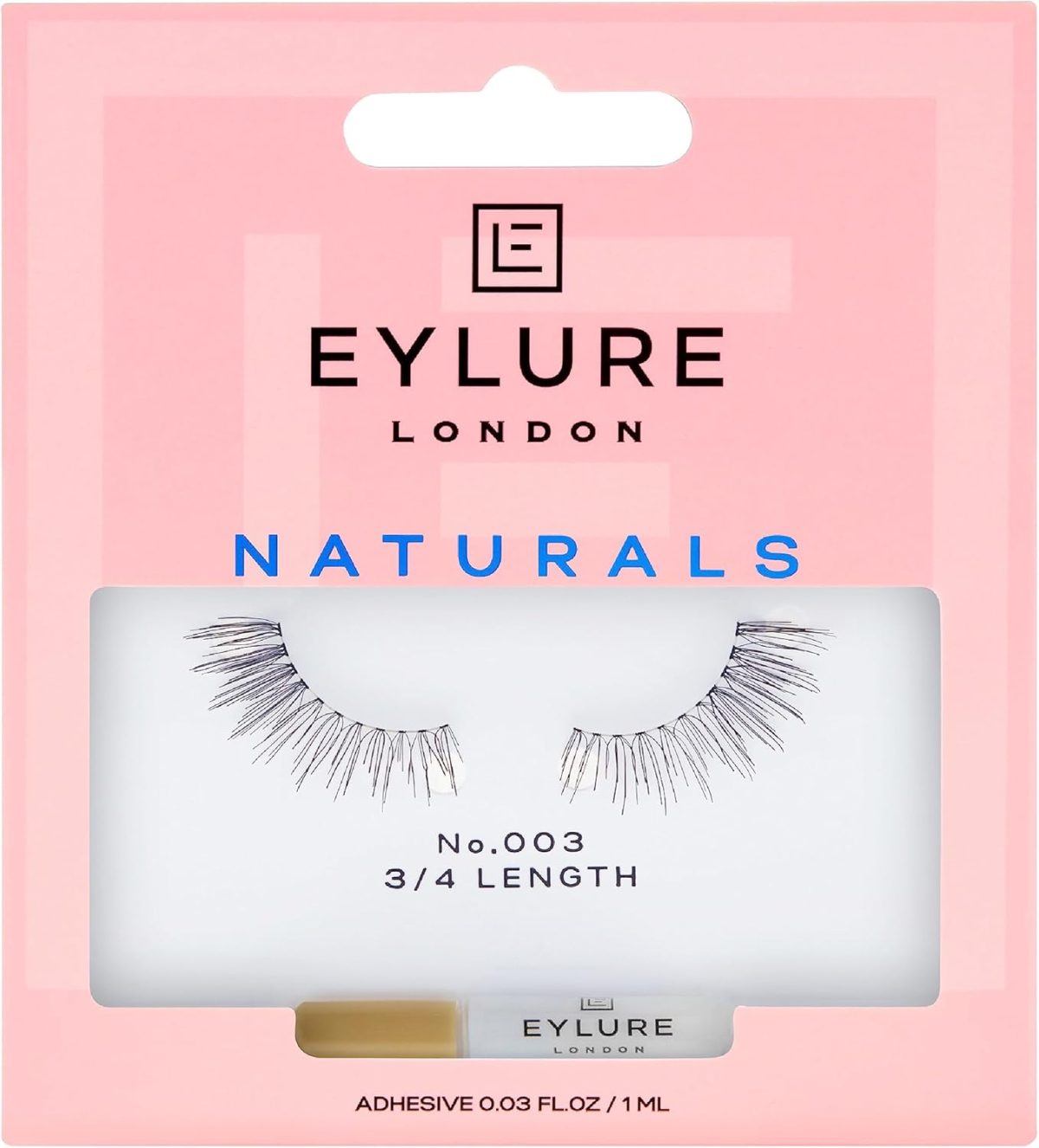 Eylure Naturals False Lashes, Style No. 003, Reusable, Adhesive Included, 1 Pair