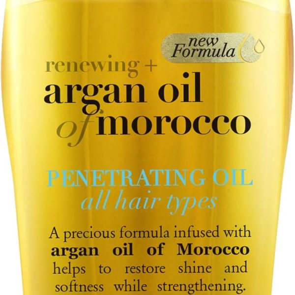 OGX Hair Oil, Renewing+ Argan Oil Of Morocco, Penetrating Oil, All Hair Types, 100 Ml