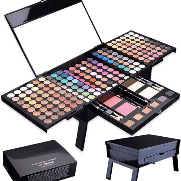 AEENAA 194-Color Shiny Eyeshadow Palette & All-in-One Makeup Kit for Women, Girls, and Kids – Best Makeup Set with Brushes, Eye Shadows, Blush, and Beauty Tools