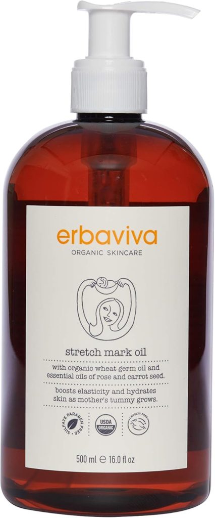 Erbaviva Stretch Mark Oil - Pregnancy Stretch Mark Oil with Organic Wheat Germ Oil,Rich with Essential Oils & Skin Softening Properties | Safe For Pregnant Women And Sensitive Skin- 500ml