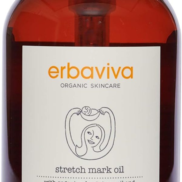 Erbaviva Stretch Mark Oil - Pregnancy Stretch Mark Oil with Organic Wheat Germ Oil,Rich with Essential Oils & Skin Softening Properties | Safe For Pregnant Women And Sensitive Skin- 500ml