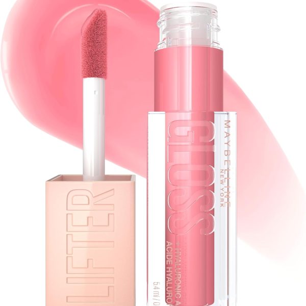 Maybelline New York Lifter Gloss Hydrating Lip Gloss with Hyaluronic Acid, Gummy Bear, Sheer Light Pink, 1 Count