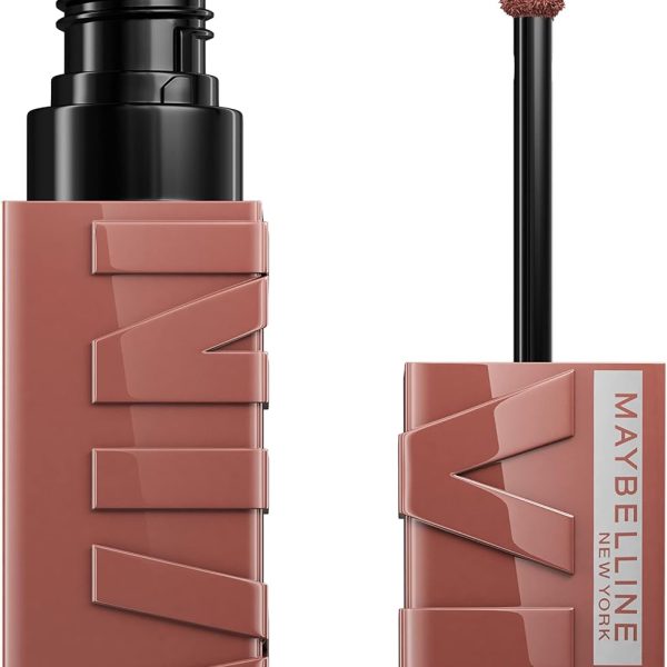 Maybelline New York Super Stay Vinyl Ink Longwear No-Budge Liquid Lipcolor, Highly Pigmented Color and Instant Shine, Punchy, Nude Lipstick, 0.14 fl oz, 1 Count