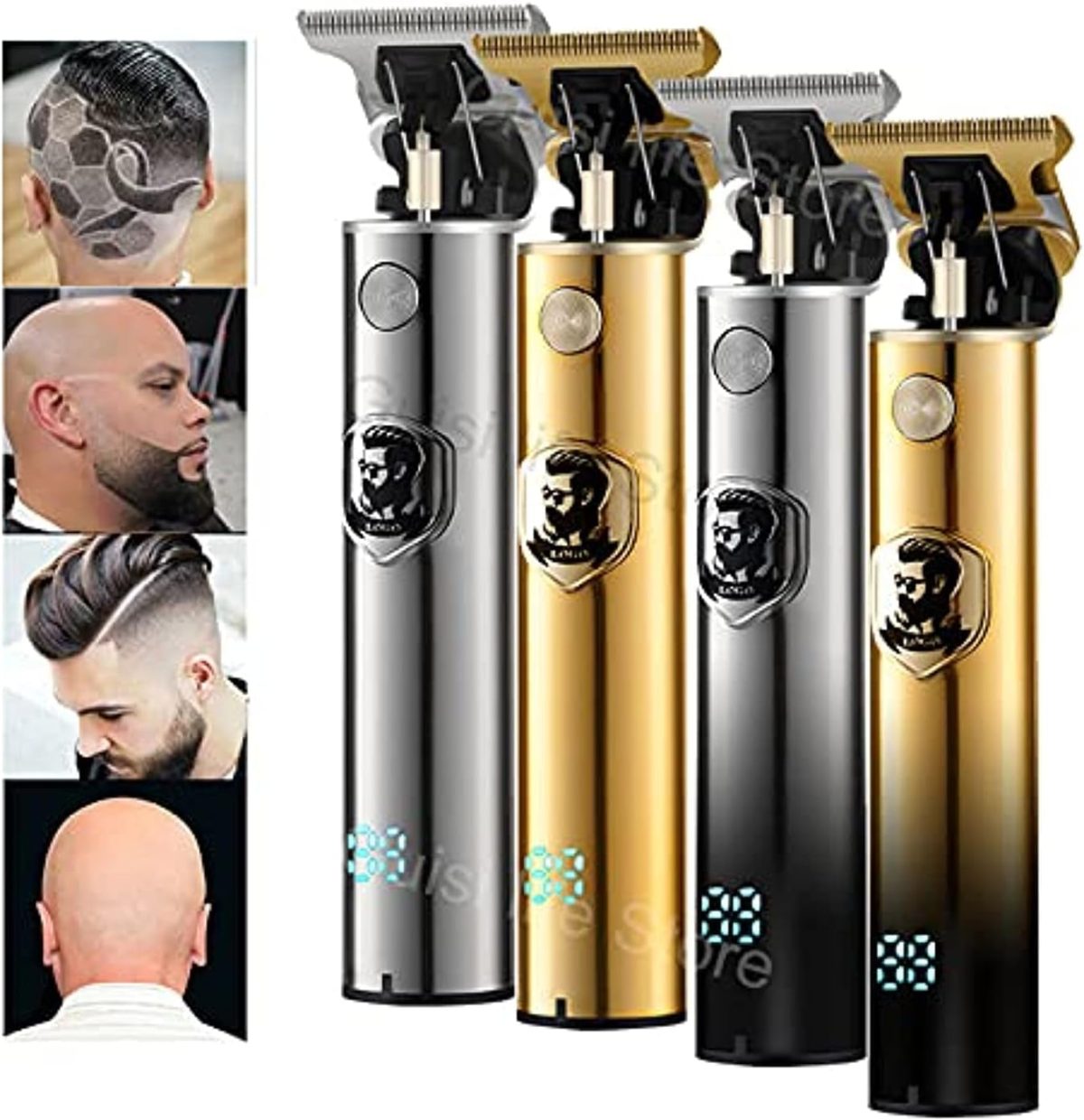 HICITI New Electric Hair Trimmer Hair Clipper Professional Shaver Beard Barber 0mm Hair Cutting Machine For Men Haircut Clipper Trimmer For Men Barber Electric Shaving T-Outliner Men (Silver)