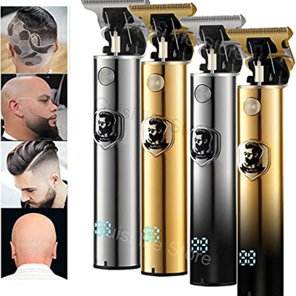 HICITI New Electric Hair Trimmer Hair Clipper Professional Shaver Beard Barber 0mm Hair Cutting Machine For Men Haircut Clipper Trimmer For Men Barber Electric Shaving T-Outliner Men (Silver)