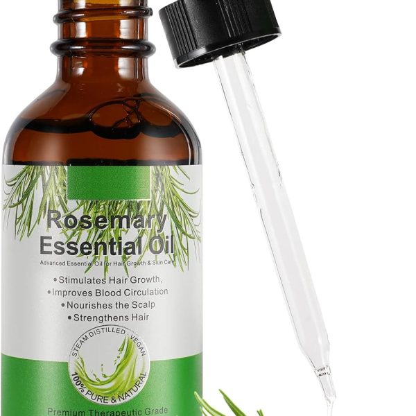 Rosemary Hair Growth Oil, Hair Loss Treatment, Stimulates Hair Growth, Strengthens Hair, Nourishes Scalp, Rid of Itchy and Dry Scalp, Improves Blood Circulation for Men and Women 2.02 Oz (60 mL)