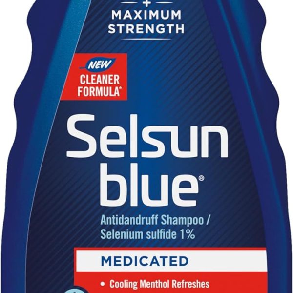 Selsun Blue Medicated Anti-dandruff Shampoo with Menthol, 11 fl. oz., Maximum Strength, Selenium Sulfide 1%