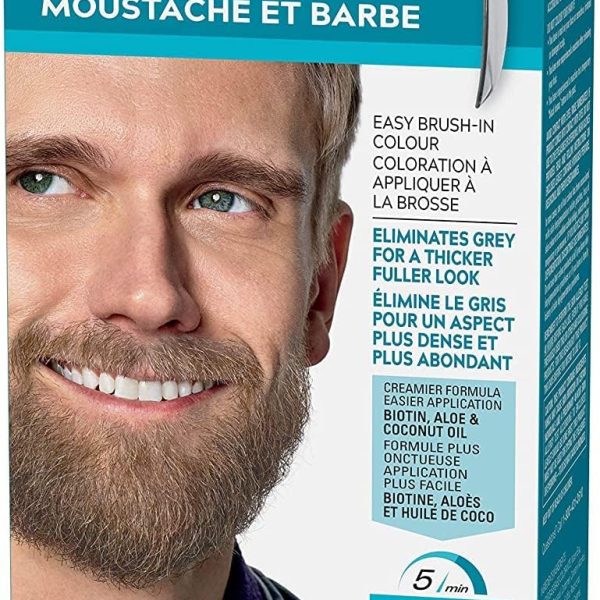 Just for Men Mustache and Beard Brush-In Color Gel (Light Brown)