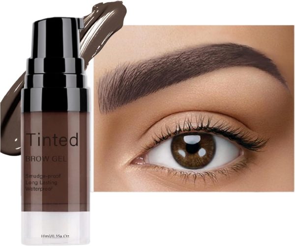 HONPOLO Tinted Brow Gel 10ml, Waterproof & Long-lasting Liquid Eyebrow Dye, Natural, Quick-drying, Available in 4 Shades for Effortless Brow Definition, Buildable Color for a Natural Finish (#3)