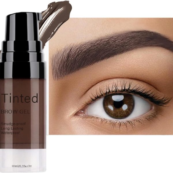 HONPOLO Tinted Brow Gel 10ml, Waterproof & Long-lasting Liquid Eyebrow Dye, Natural, Quick-drying, Available in 4 Shades for Effortless Brow Definition, Buildable Color for a Natural Finish (#3)