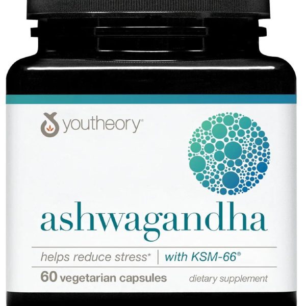 Youtheory Ashwagandha 60 Count (1 Bottle)