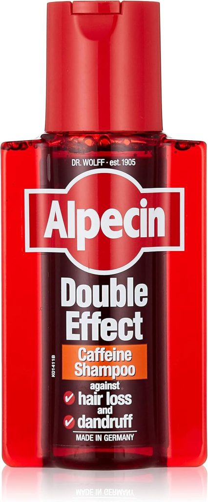 Alpecin Double Effect Caffeine Shampoo 1X 200Ml Anti Dandruff And Natural Hair Growth Shampoo Energizer For Strong Hair Hair Care For Men Made In Germany, Red