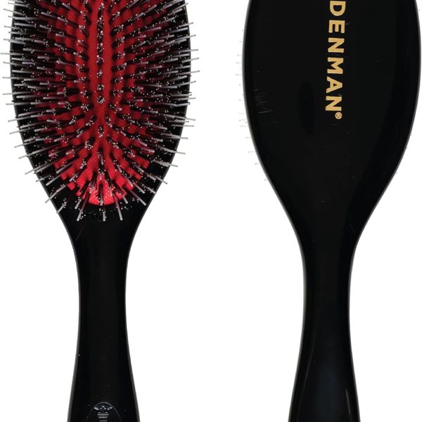 Denman D81M Medium Nylon/Bristle Cushion Hairbrush, black