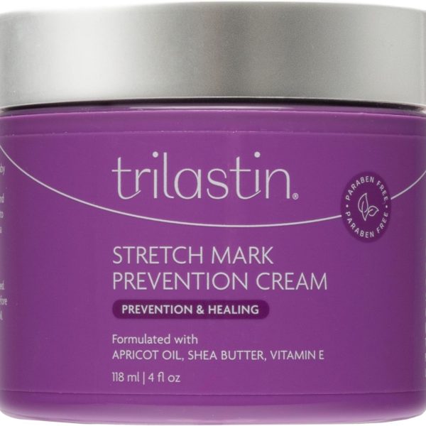 TriLASTIN Maternity Stretch Mark Prevention Cream (4oz) | Hypoallergenic and Paraben-Free | Stretch Mark Cream for Pregnancy | Skincare Gifts for Moms | Scar and Stretch Mark Remover Cream