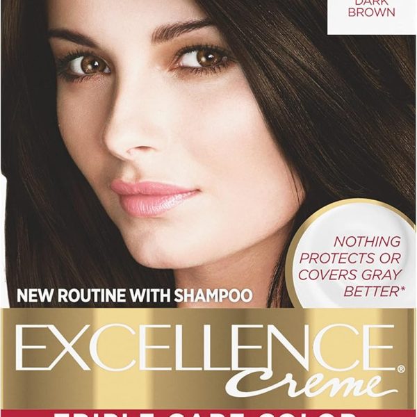 L’Oréal Paris L'Oreal Excellence Creme Permanent Hair Color, 4 Dark Brown