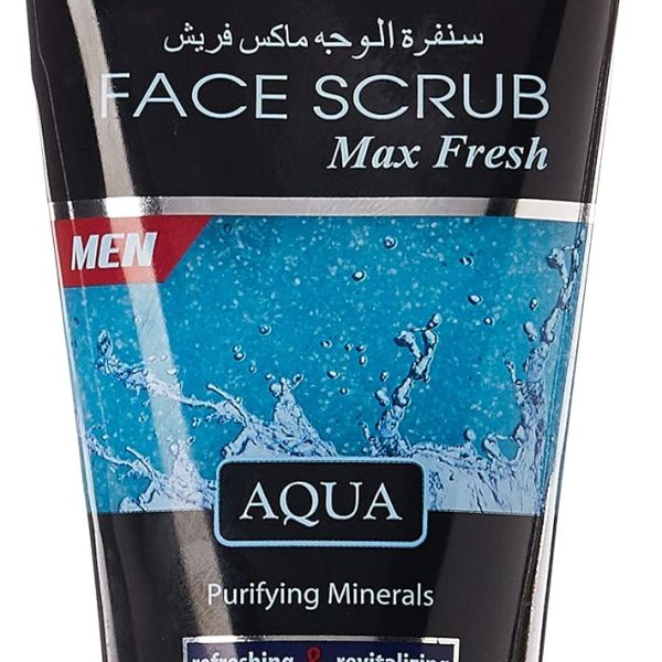 Cool & Cool Aqua Max Fresh Face Scrub for Men | Purifying Minerals, Refreshing Revitalizing, Normal to Combination Skin | 150ml | Blue