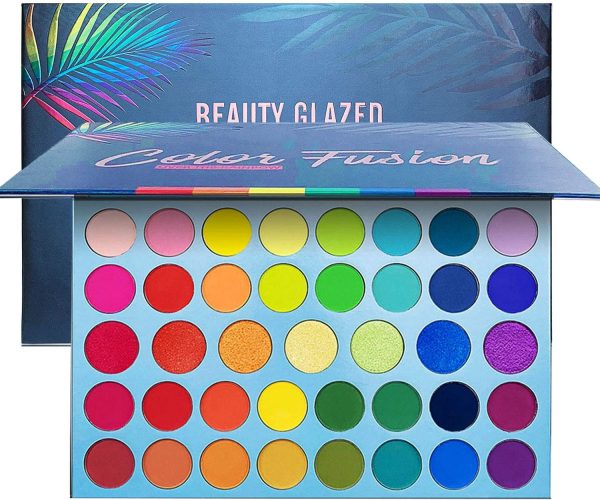 Beauty Glazed Rainbow Eyeshadow Palette - Professional 39 Color Makeup Matte Metallic Shimmer Eye Shadow Palettes - Ultra Pigmented Powder Bright Vibrant Colors Shades Cosmetics Set for Halloween