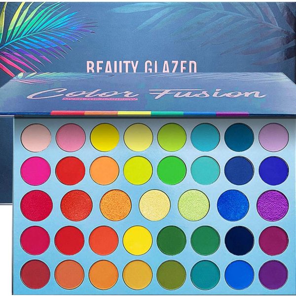 Beauty Glazed Rainbow Eyeshadow Palette - Professional 39 Color Makeup Matte Metallic Shimmer Eye Shadow Palettes - Ultra Pigmented Powder Bright Vibrant Colors Shades Cosmetics Set for Halloween