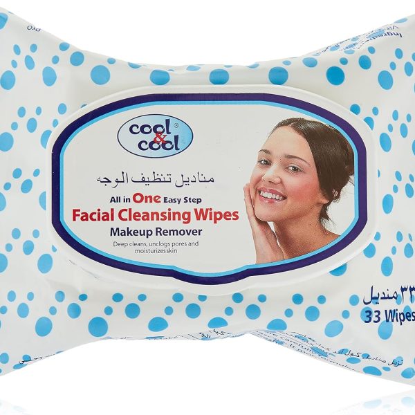 Cool & Cool Cleansing & Make Up Remover Wipes | 33's | Deep Cleans, Unclogs Pores, Moisturizes