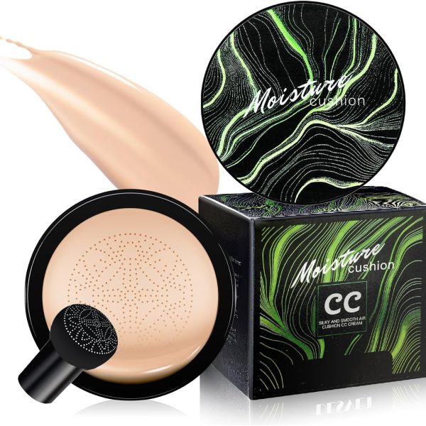 NALACAL Ivory Mushroom Head Air Cushion CC Cream - Long-Lasting BB Cream Foundation, Even Skin Tone, Moisturizing Concealer, Oil Control, Waterproof Makeup Base Primer for All Skin Types