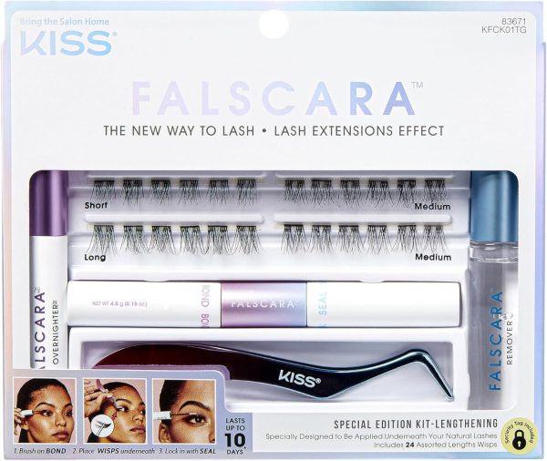 Kiss Falscara Special Edition Kit Lengthening 24 Asst Lashes, 1.0 count, 1