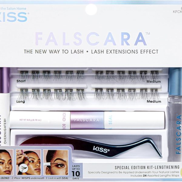 Kiss Falscara Special Edition Kit Lengthening 24 Asst Lashes, 1.0 count, 1