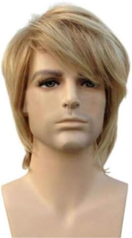 Men's short blond hair wig.