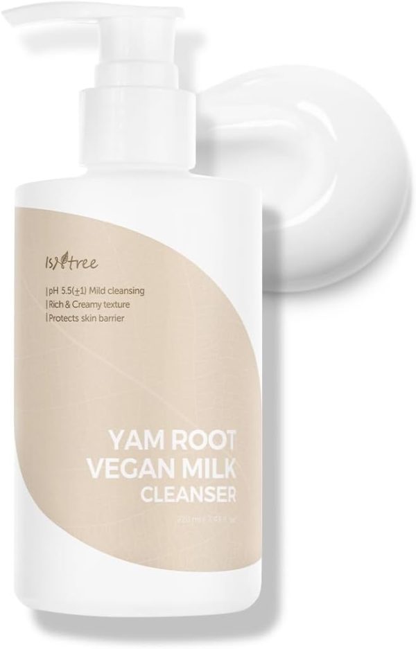 IsNtree Yam Root Vegan Milk Cleanser 220ml 7.43 fl.oz/cleanser with rich and creamy texture and protects skin barrier