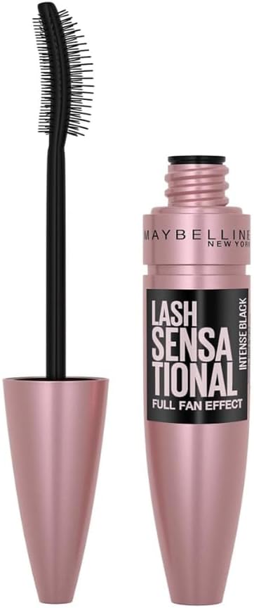 Maybelline New York Volume Mascara, Washable, Full Fan Effect, Long Eyelashes, Clump Free, Lash Sensational, Intense Black