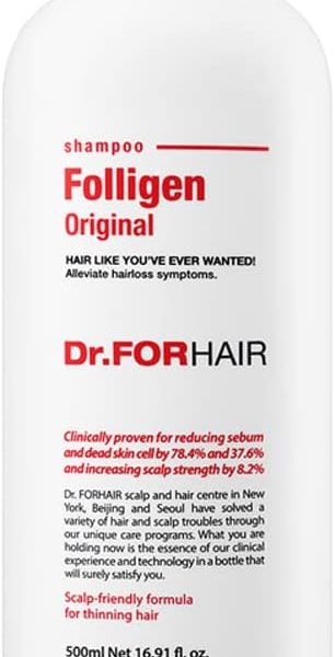 Dr.FORHAIR Folligen Original Biotin Shampoo (16.9oz) for Hair Regrowth Hair Loss Thinning Hair Relief Increase Volume Strength Thickening Treatment Root Enhancer (No Paraben, Silicone, Sulfates)