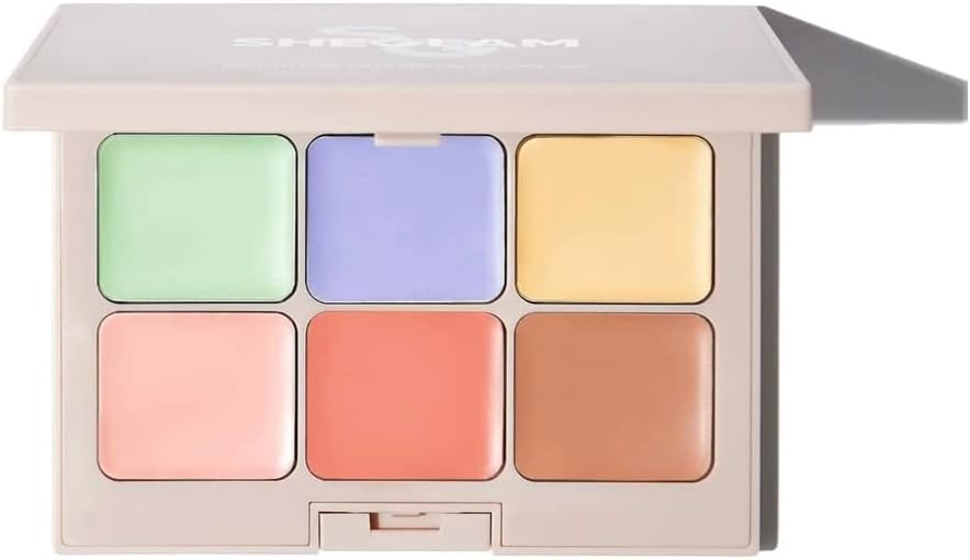 SHEGLAM MULTI-FIX CONCEALER AND COLOR CORRECTOR-6 COLOR FULL COVER CREAM CONCEALER BRIGHTENING FULL COVERAGE COLOR CORRECTOR LIGHTWEIGHT MULTI-USE SMOOTH CONCEALER (MACARON)