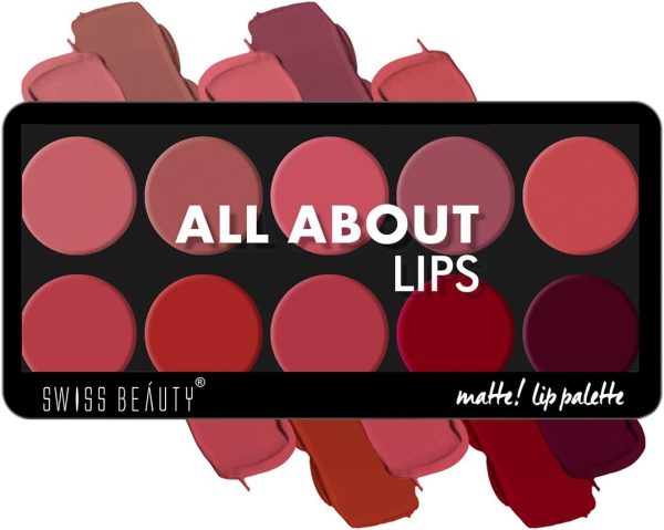 Swiss Beauty Matte Lip Pallete, Multicolor-01, 12g