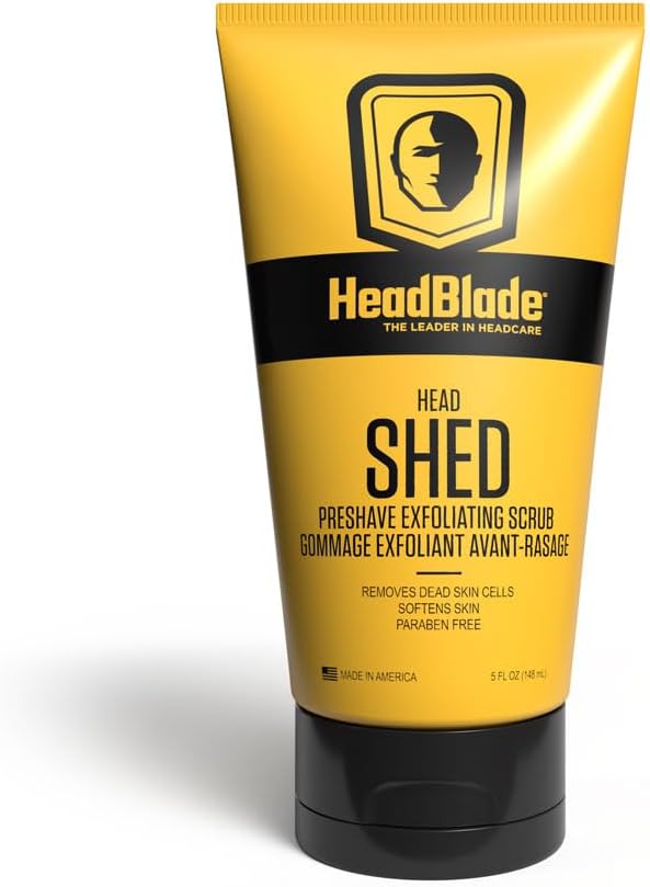 HeadBlade HeadShed Men's Exfoliating Scrub - 5 oz - Face Wash & Cleanser - Removes Dead Skin and Preps for Great Shave